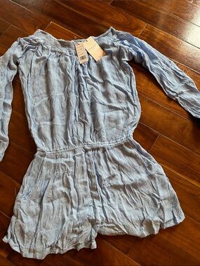 Light Blue Off-Shoulder Romper